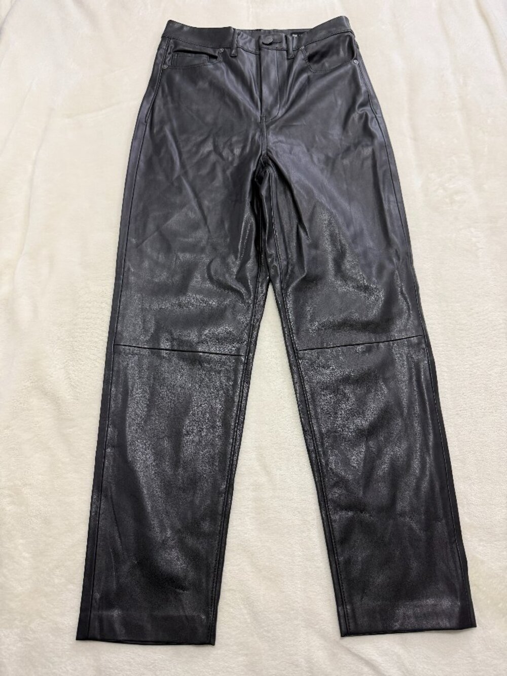 BLANKNYC Faux Leather Straight Leg Pants Black Size 27